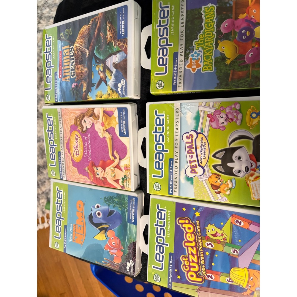 LeapFrog Leapster Learning Game Lot of 6 Nemo Princess Backyardigans Pet Pals